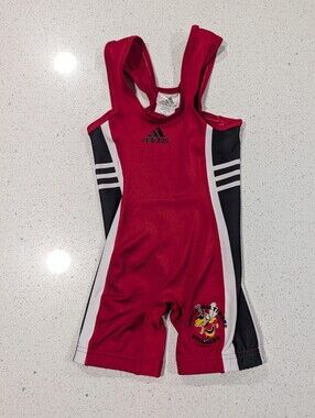 ADIDAS Child Small Boys Gymnastics Jersey Wrestling leotard shorts Singlet TEAM